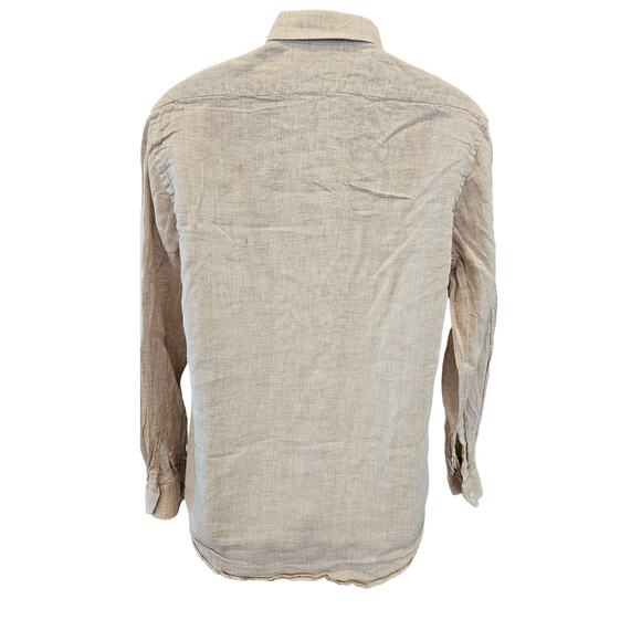 Slim Fit Beige Linen Fancy Shirt camicissima neutral Italian designer 41 / 18 - Picture 3 of 8